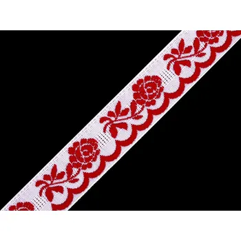 Stuha Vzorovka šíře 20 mm Varianta: 10/4 bílo červená, Balení: 25 m 47962/112443/221932