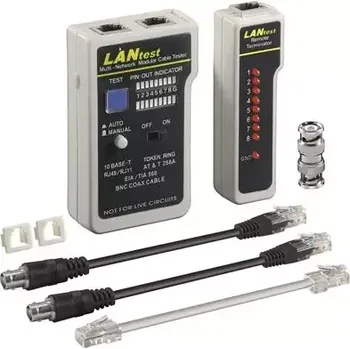 Síťový kabel MicroConnect Kabelový tester RJ-11/12/45 CAT5/6 šedá (CAB-TEST4)