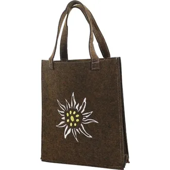 Dárková taška BREITNER Dárková pevná taška - celoroční 22x25x6 cm z filcu, hnědá