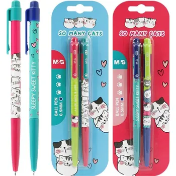 Pero kuličkové M&G So Many Cats 0,5 mm, sada 2 ks