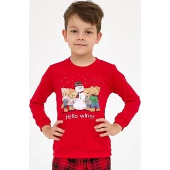 Chlapecké pyžamo Chlapecké pyžamo Cornette 593/171 Winter Červená 110-116