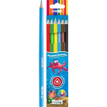 Pastelka Pastelky JUNIOR Ocean World trojhranné - sada 6 ks