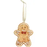 Vánoční porcelánová ozdoba perníky Christmas Decorations 1ks, Easy Life - Panáček s červenou mašlí