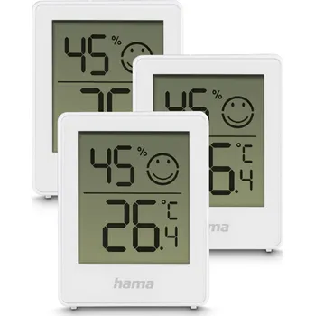 Meteostanice Hama Cres, digitální teploměr/vlhkoměr, bílý, 3 ks v balení (cena za balení)