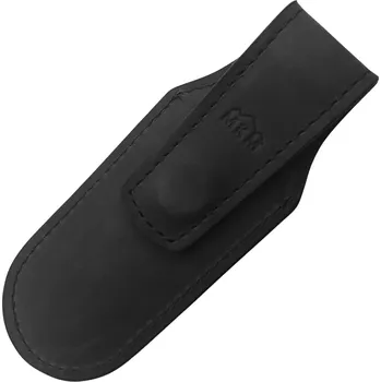 lovecký nůž MKM KAPESNÍ KOŽENÉ POUZDRO – s MAGNETICKÝM KLIPSEM - ČERNÉ, 100% ZELENINOVĚ ČINĚNÁ KŮŽE MK PLSM01-BK