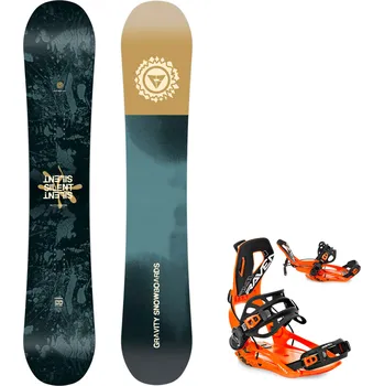 Snowboard Gravity snowboards Snowboard komplet Gravity Silent 25/26 + vázání RAVEN Fastec FT360 Orange Velikost: 156 cm, Velikost vázání: XL