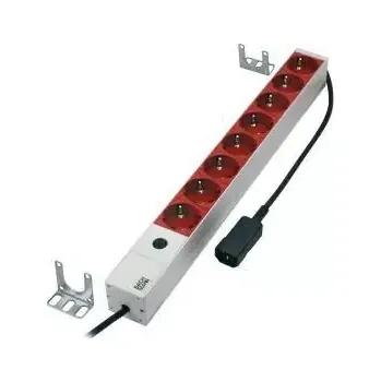 Prodlužovací kabel MicroConnect Prodlužovací šňůra 8x EU zástrčka 19" 1U 2m bílá (CABINETACC3)