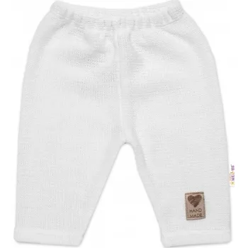 Kojenecké oblečení Pletené kalhoty Hand Made Girl, Baby Nellys, bílé