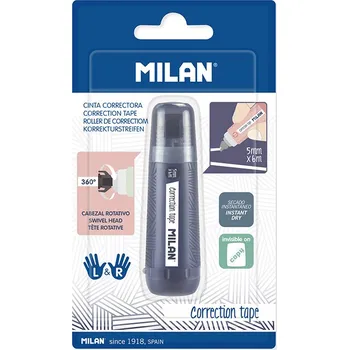 Korekční prostředek Korekční páska MILAN 1918 série 5 mm x 6 m - blistr (4 barvy)
