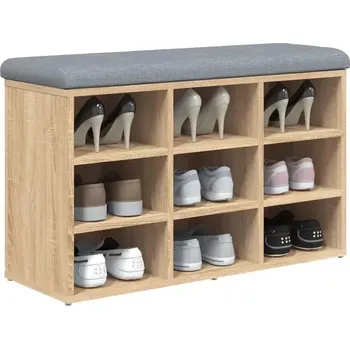 Botník Botník, dřevo, látka, dub sonoma, šedá, FUDDY NEW