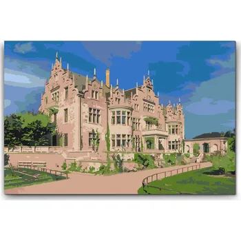 Malování podle čísel - Zámek Altenstein - Německo Velikost: 40x60cm, Rámování: Pouze srolované plátno