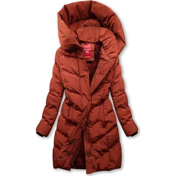 Terakota zimní bunda s velkou kapucí
