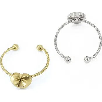 Materiál na výrobu šperku Ocelový komponent pro prstýnek srdce 4mm - 1ks - Nerez SL