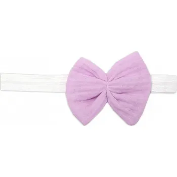 Kojenecká souprava Baby Nellys 3-dílná mušelínová soupravička, tunika/halenka, kraťasky, čelenka, lila