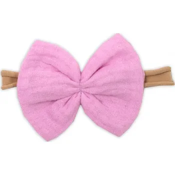 Kojenecká souprava Baby Nellys 3-dílná mušelínová soupr., tunika/halenka, kraťasky, čelenka, růžová, vel. 80