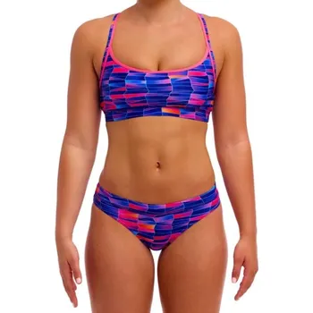Dámské plavky FUNKITA Warped Wawes Ladies Sports Top and Brief velikost: D 38 - EU