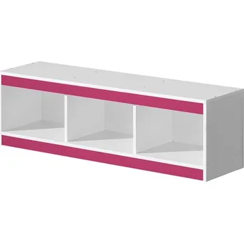 regál Max-i Závěsná police GALIO 10 do dětského pokoje - bílá / růžová lesk