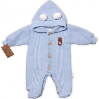 Kojenecká kombinéza Pletená kombinéza/overal LUX STAR s kožíškem - dvouvrstvá, sv. modrá, vel. 68