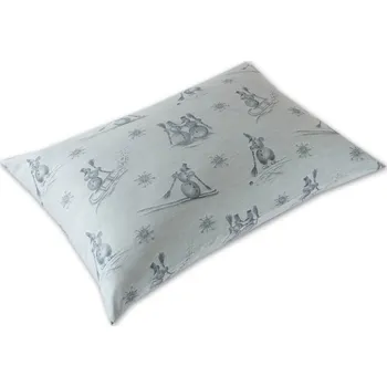 Povlak na dekorativní polštářek Vánoční povlak na polštář 40x60 damašek EXCELLENT GEON Sněhuláci světlá šedá