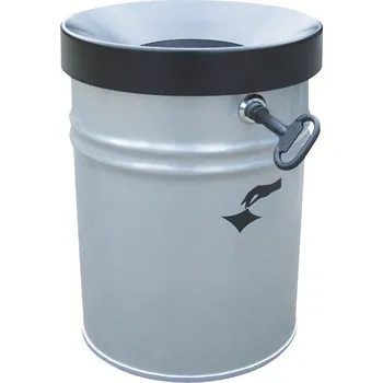 Odpadkový koš Samozhášecí nádoba na odpadky, 24 litrů, ocel, stříbrná