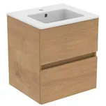 Skříňka s umyvadlem Ideal Standard Eurovit+ / MDF/dřevotříska/keramika / 2 zásuvky / dub/bílá