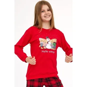 Dívčí pyžamo Dívčí pyžamo Cornette 592/185 Winter Červená 146-152