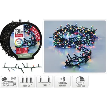 Vánoce Dekorační osvětlení vnějšek. - řetěz 750 LED barevné, délka 15 m /230V