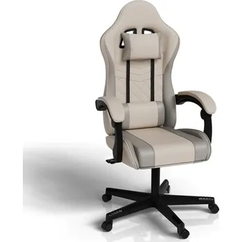 FurniGO Kancelářská židle HyperSeat - béžová/šedá