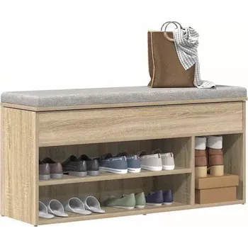 Botník Botník, dřevo, látka, dub sonoma, šedá, SEBER TYP 10