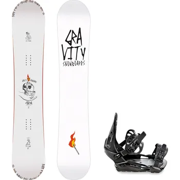 Snowboard Gravity snowboards Snowboard komplet Gravity Contra 25/26 + vázání RAVEN S230 Black Velikost: 165W cm, Velikost vázání: M/L