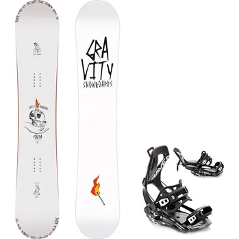 Snowboard Gravity snowboards Snowboard komplet Gravity Contra 25/26 + vázání RAVEN Fastec FT360 Black Velikost: 157W cm, Velikost vázání: L