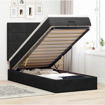 Postel vidaXL Osmanský rám postele s matracemi 80x200cm samet [3313436] Barva: Černá