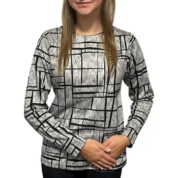 Dámská halenka Teplejší halenka Pratto šedá s černým vzorem velikost pratto: 50