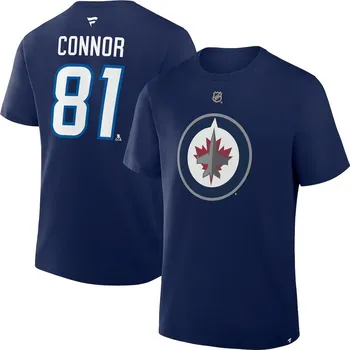 Pánské tričko Fanatics Pánské tričko Winnipeg Jets NHL Kyle Connor #81 Authentic Stack Name & Number T-Shirt - Navy Velikost: S