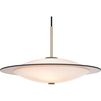 Halo Design Opálově bílé skleněné závěsné světlo Orbit 40 cm s mosazným zavěšením