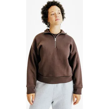 Dámská mikina DECATHLON Dámská mikina s límcem na zip Elementals XL KAŠTANOVÁ