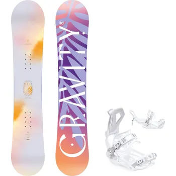 Snowboard Gravity snowboards Snowboard komplet Gravity Mist 25/26 + vázání RAVEN Fastec FT360 White Velikost: 152 cm, Velikost vázání: M