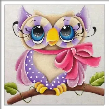 Diamantové malování Diamantové malování - Kreslená sovička