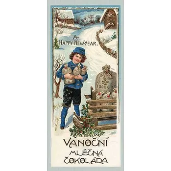 Čokoláda Vánoční mléčná čokoláda 10 g - chlapeček v modrém
