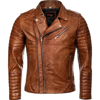 Pánská Kožená Bunda Křivák Brown Tiger Empreso Brixton Hnědá Velikost: 4XL