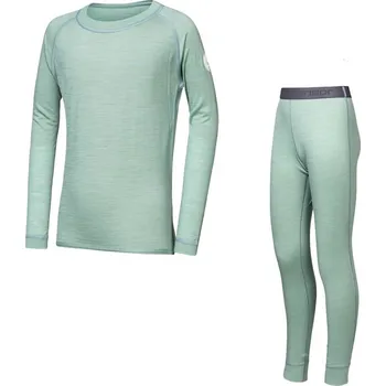 Dětské termoprádlo SENSOR MERINO AIR SET dětský triko dl.rukáv + spodky basil green -130