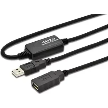 Kabel do PC MicroConnect kabel s posilovačem signálu USB2.0 A (M) - USB2.0 A (F) 15m černá (USBAAF15A)
