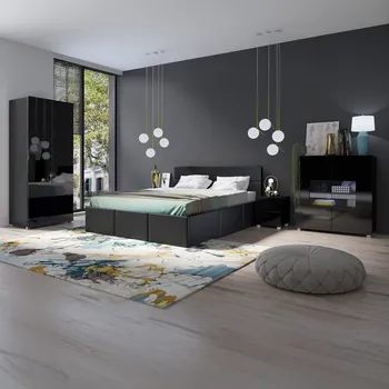 Ložnicová sestava GAB Sestava nábytku LORONA 19, Černá