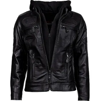 Dámská casual bunda Dámská Kožená Bunda MC Collection LH3 AllBlack Brixton Černá Velikost: 4XL