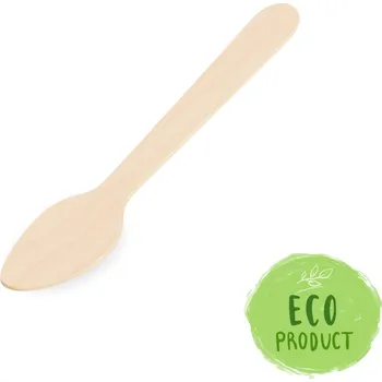 Jednorázové nádobí WIMEX Kávová lyžička drevená 11 cm, 10 ks