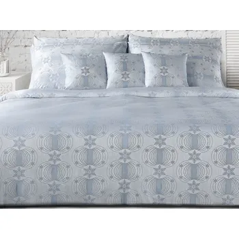 Povlečení Vánoční povlečení damašek 220x200, 2x 70x90 EXCELLENT GALA Vločky elegance světle modrá