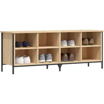 Botník Botník, dřevo, kov, dub sonoma, černá, FERRUM