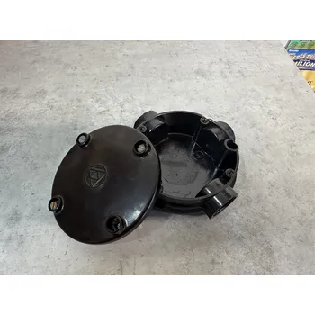 Elektroinstalační krabice Stará bakelitová krabice SEZ ACIDUR 6455 černá kulatá velká, nízká Varianta: 2