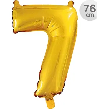 Balónek Junior Balón narozeninový 76 cm - číslo 7, zlatý