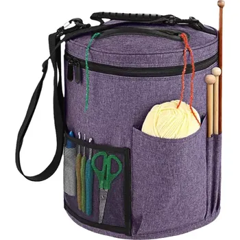 Taška na pletení, na příze a doplňky, fialová (PLE3)